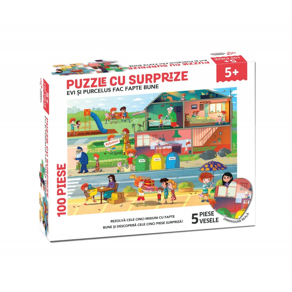 Puzzle-cu-surprize---Evi-si-Purcelus-fac-fapte-bune-100-piese-CCPPL089R