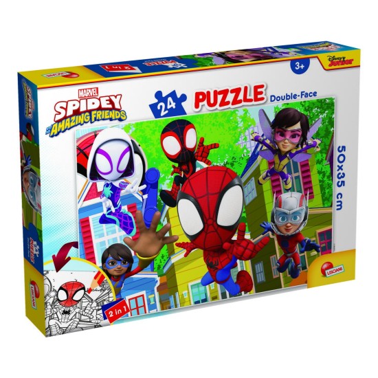 Puzzle-de-colorat----Distractie-cu-paienjenelul-Marvel-si-prietenii-lui-uimitori-24-piese-L99665