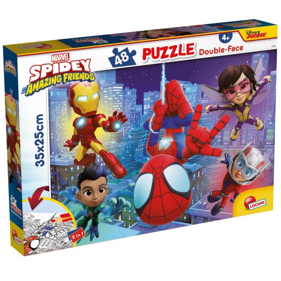 Puzzle-de-colorat---Paienjenelul-Marvel-si-prietenii-lui-uimitori-48-de-piese-L99610
