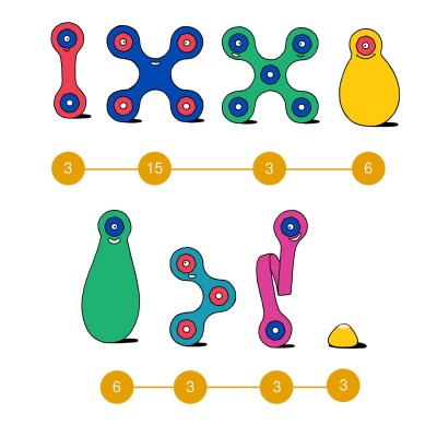 Clixo-joc-magnetic-de-construit---Curcubeu-42-piese-CL-RBOW-RB-1