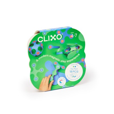 Clixo-joc-magnetic-de-construit---Itsy-Albastru--Verde-18-piese-CL-ITSY-BG-1