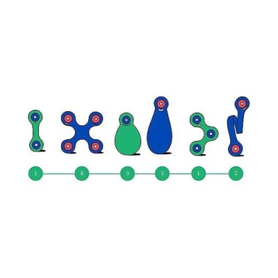 Clixo-joc-magnetic-de-construit---Itsy-Albastru--Verde-18-piese-CL-ITSY-BG-1