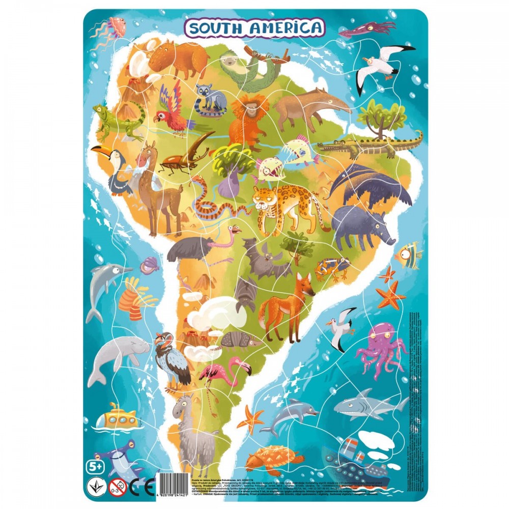 Puzzle-cu-rama---America-de-Sud-53-piese-DOR300178